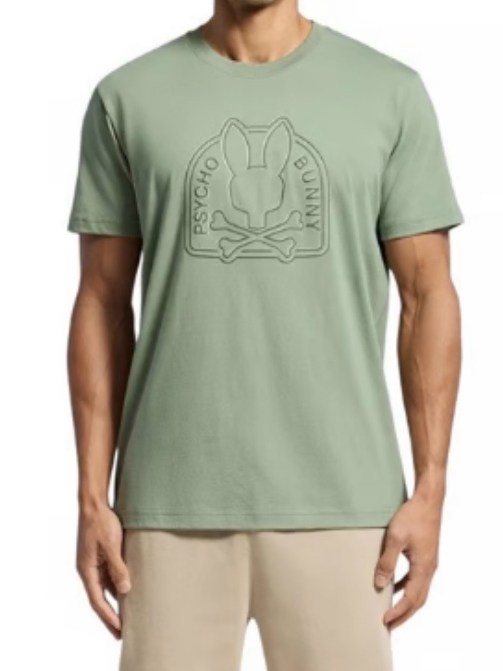 NWT. Psycho Bunny Men’s Melbourne Graphic Tee, Sea Spray, Size 4/S